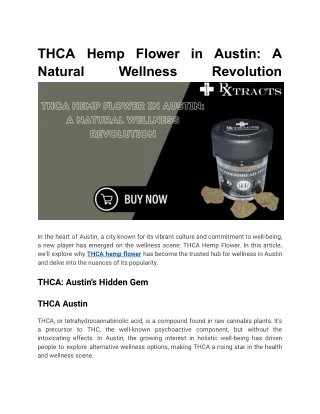 THCA Hemp Flower in Austin_ A Natural Wellness Revolution