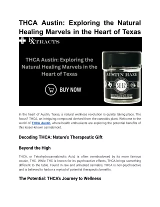 THCA Austin_ Exploring the Natural Healing Marvels in the Heart of Texas