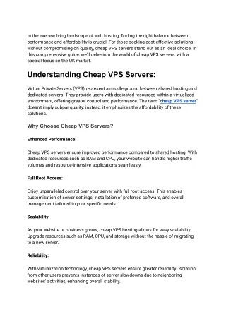 The Ultimate Guide to Cheap VPS Server Hosting in the UK