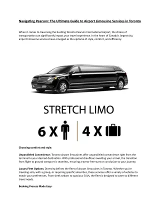 Navigating Pearson The Ultimate Guide to Airport Limousine Services in Toronto