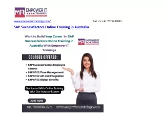 Best SAP Successfactors Online Training in Nearby Australia