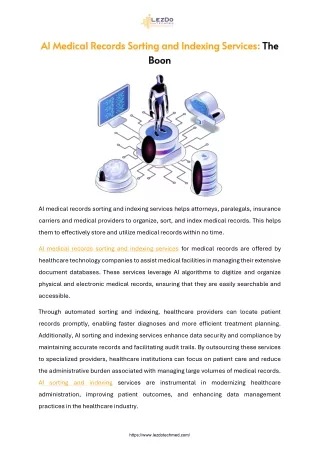 AI Medical Records Sorting and Indexing Services: The Boon