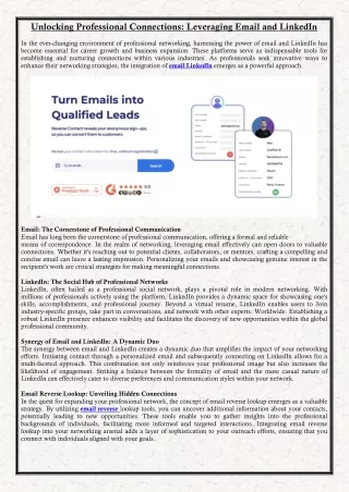 Unlocking Professional Connections