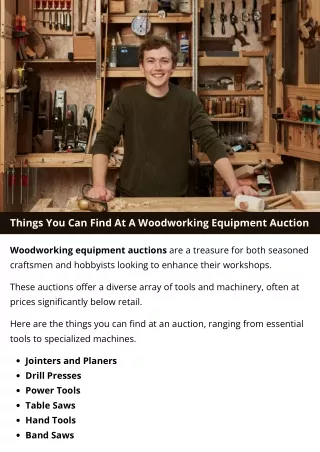 Things You Can Find At A Woodworking Equipment Auction