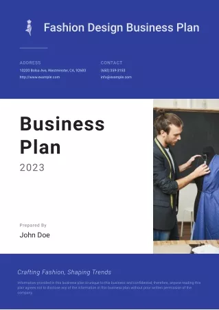 fashion design business plan