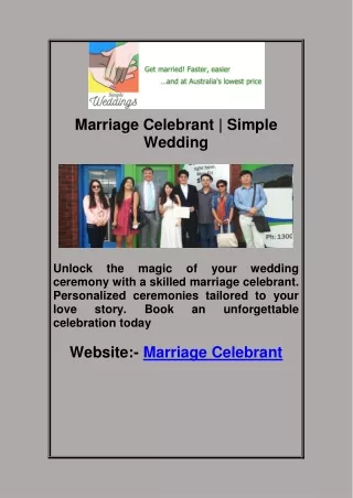 Marriage Celebrant | Simple Wedding