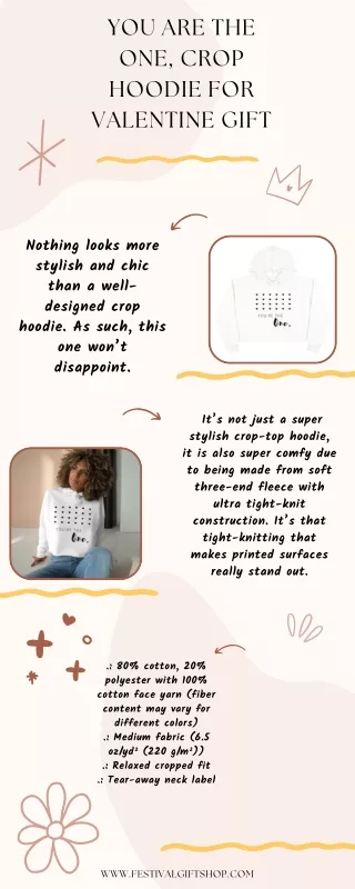 You are the one, Crop Hoodie for Valentine Gift (1)