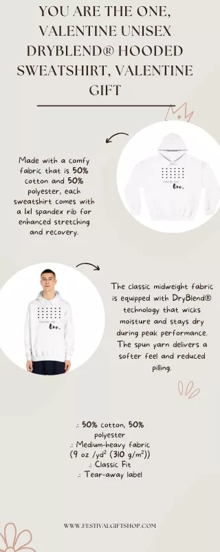 You are the one, Valentine Unisex DryBlend® Hooded Sweatshirt, Valentine Gift