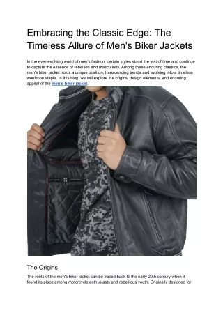 Timeless Allure of Men's Biker Jackets