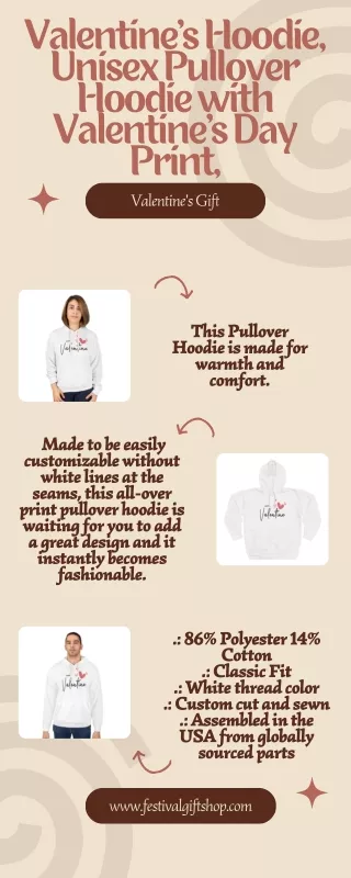 Valentine's Hoodie, Unisex Pullover Hoodie with Valentine's Day Print, Valentine's Gift