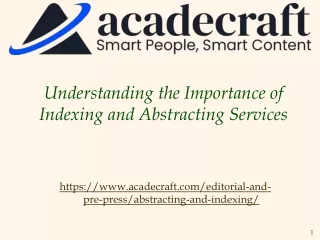 Understanding the Importance of Indexing and Abstracting Services