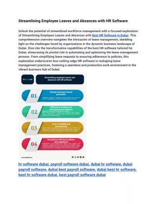 Streamlining Employee Leaves and Absences with HR Software