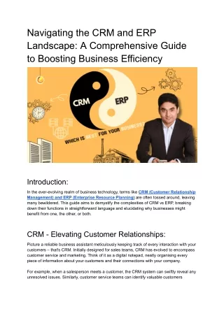 CRM and ERP