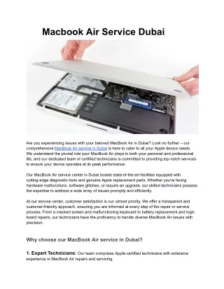 Macbook Air Service Dubai