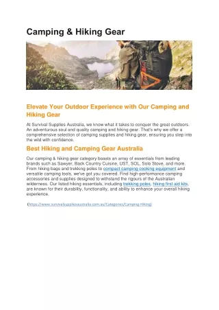 Camping & Hiking Gear