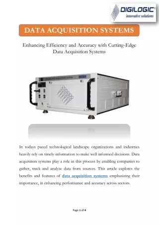 Data Acquisition Systems | Digilogic Systems