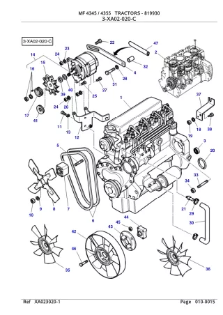 Massey Ferguson 4345 TRACTOR Service Parts Catalogue Manual (Part Number  819930)