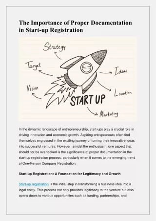 The Importance of Proper Documentation in Startup Registration