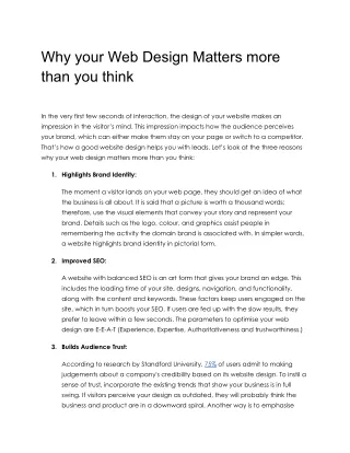 Why your Web Design Matters more than you think (1)