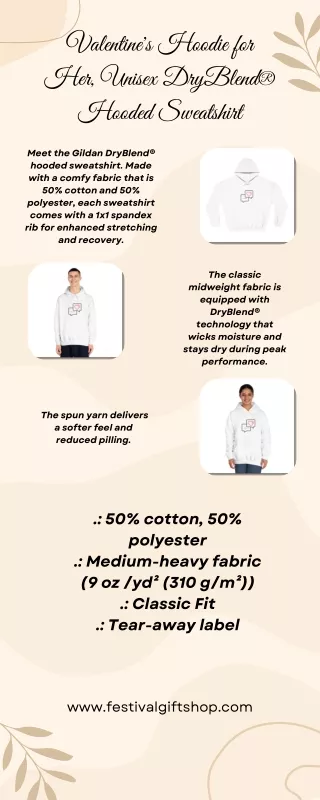 Valentine's Hoodie for Her, Unisex DryBlend® Hooded Sweatshirt