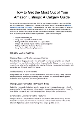 How to Get the Most Out of Your Amazon Listings_ A Calgary Guide - Google Docs