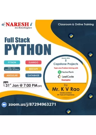 Free Demo On Full Stack Python 31st Jan - Naresh IT