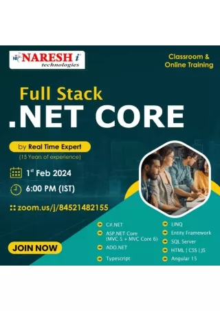 Free Demo On Full Stack .Net Core 1st Feb - Naresh IT