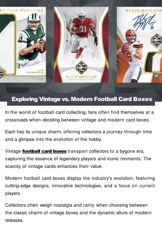 Exploring Vintage vs. Modern Football Card Boxes