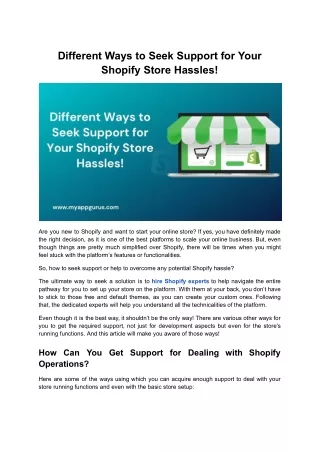 Shopify Store Ease: Issues Simplified by Shopify Experts