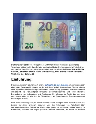 Wie Erkennt Man Ob 20 Euro Gefälscht Sind_