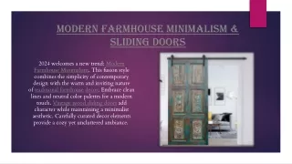 Modern Farmhouse Minimalism & Sliding Doors