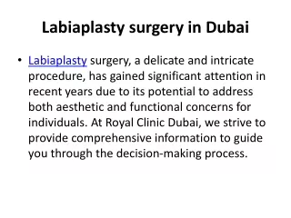 Labiaplasty surgery in Dubai