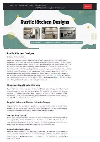 Rustic Kitchen Designs