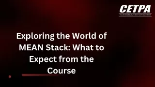 MEAN Stack Training Integrating Theory with Hands-On Experience
