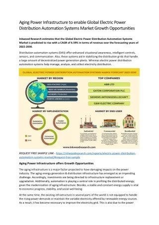 Global Electric Power Distribution Automation Systems Market Growth