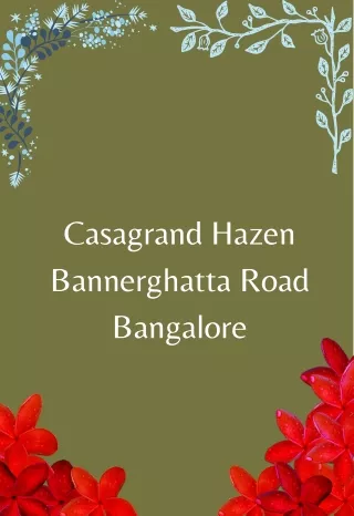 Casagrand Hazen Bannerghatta Road Bangalore E Brochure Pdf