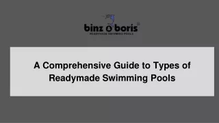 A Comprehensive Guide to Types of Readymade Swimming Pools