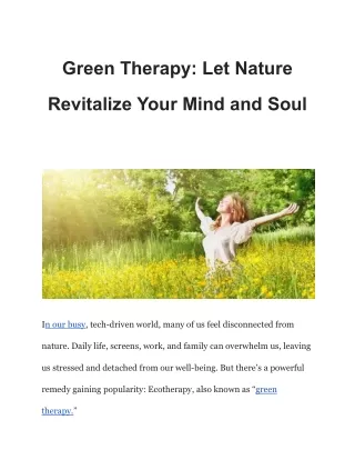 Green Therapy_ Let Nature Revitalize Your Mind and Soul