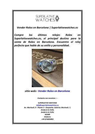 Vender Rolex en Barcelona Superlativewatches.es 2