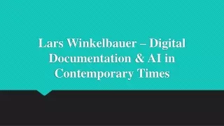 Lars Winkelbauer – Digital Documentation & AI in Contemporary Times