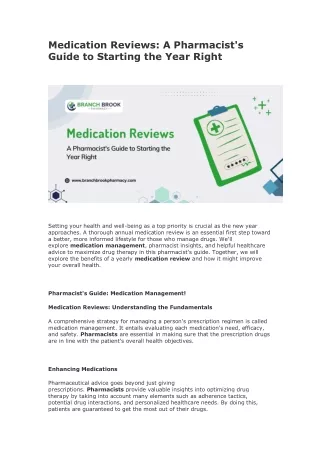 Medication Reviews