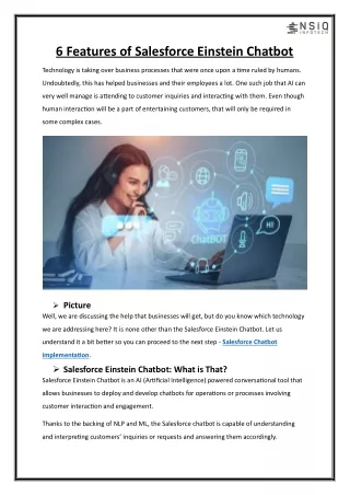 6 Features of Salesforce Einstein Chatbot