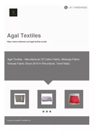 Quality Greige and Finished Fabric Supplier - Agal Textiles