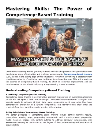 Mastering Skills: The Power of Competency-Based Training