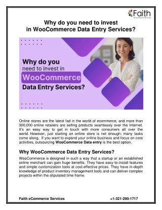 Why do you need to invest in WooCommerce Data Entry Services