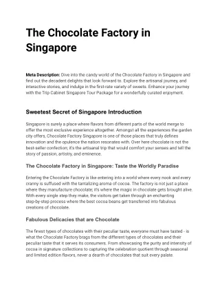 The Chocolate Factory in Singapore (1)