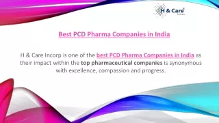 Best PCD Pharma Companies in India