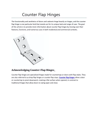 Counter Flap Hinges 30 Jan