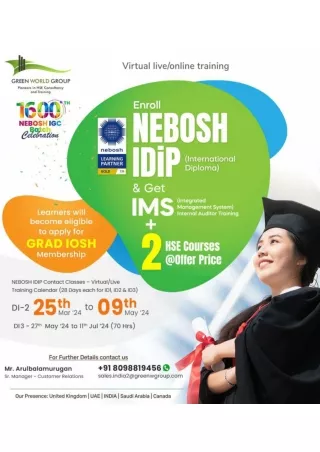 Creating a distinct identity - Join Nebosh i dip  Course  In Chennai