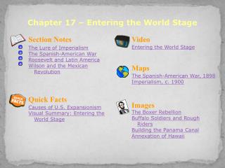 Chapter 17 – Entering the World Stage